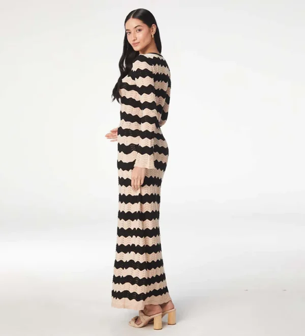 Seashell Striped Knitted Dress - Image 2
