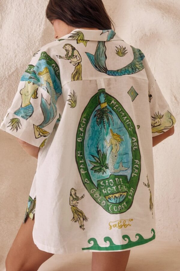 Seashell Oversized Shirt- Mermaid - Image 3